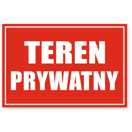 Tablica 20x30 "TEREN PRYWATNY" PCV